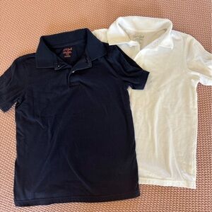 Cat and Jack Like New 2 Super Soft Polo Tees in Navy and White, 8